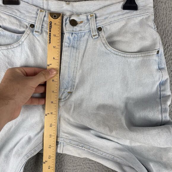 Vintage Lee Riders Jeans Men's 33x32 Denim Straight Leg Light Wash (Stains) - Picture 4 of 12